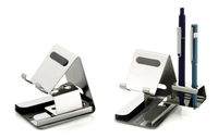 ST 35 Steel Mirror Mobile Stand with 2 Pen Holder Attachment - Above 5000 Pcs