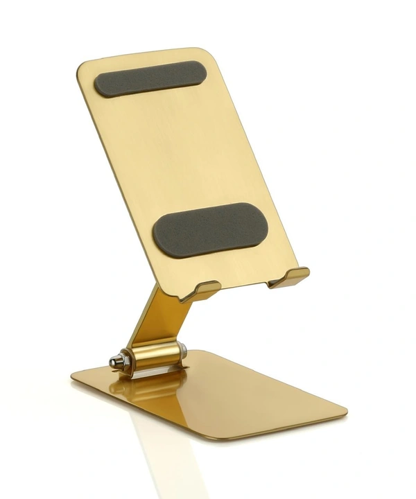 ST 90 Metal Full Fold Multi Angle Gold Finish Mobile Stand - Min 1000 Pcs