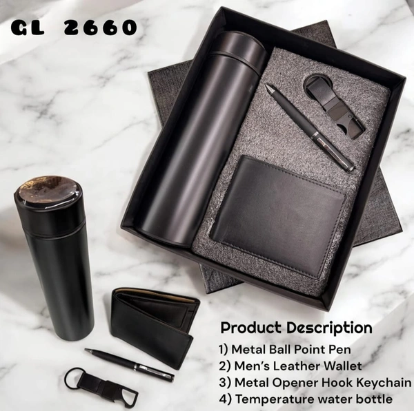 GL 2660 Black wallet / bottle set