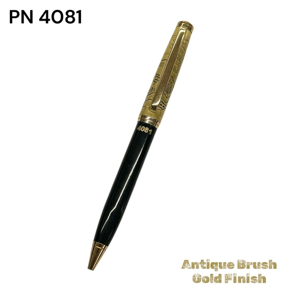 PN 4081 Antique brush Gold finish roller pen