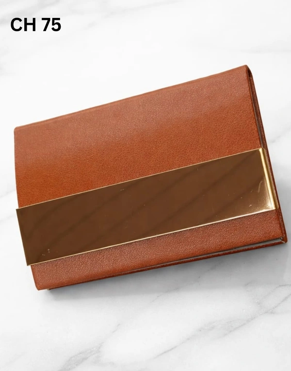CH 75 Tan rose gold cardholder