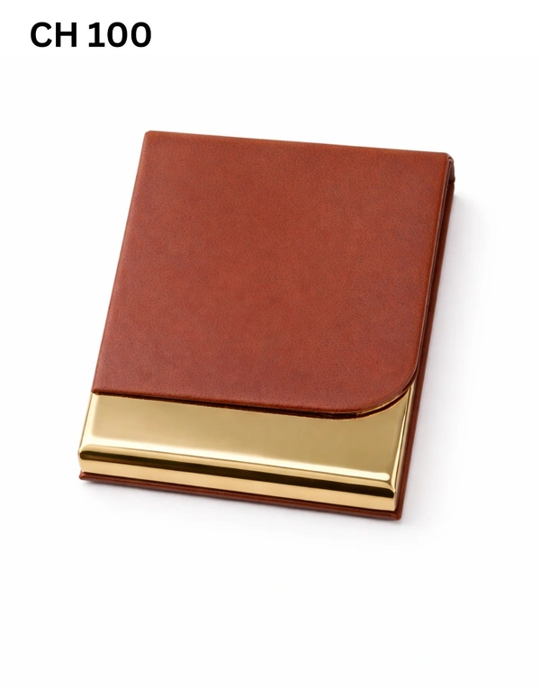 CH 100 Tan / gold cardholder