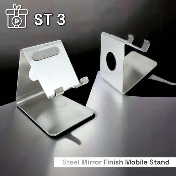 ST 03 Regular Steel Mirror Finish Mobile Stand - Min 1000 Pcs