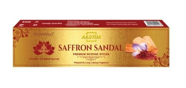 AASTHA Agarbatti (Saffon Sandal) - 20 Sticks - 20 Sticks