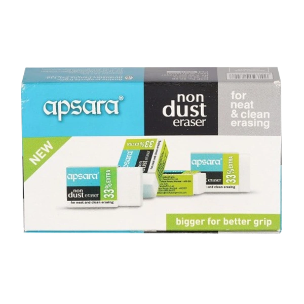 Apsara Non Dust Eraser-20 No's (White), இரசர் - 1 box
