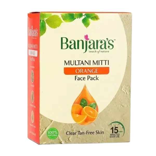 Banjaras Multani Mitti Orange Face Pack.(20g x5 No's) - 1 box