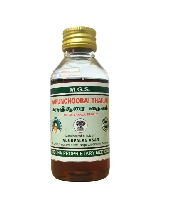 Gopalan Asan karunchoorai Tailam  (Siddha Medicine), கருச்சூரை தைலம் - 50 ml