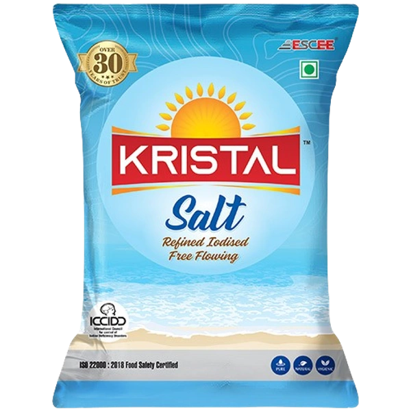 Kristal Free Flowing refined Iodised Salt, கிறிஸ்டல் பொடி உப்பு - 1 Kg