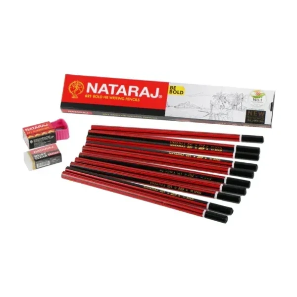 Natraj 621 BOLD HB Writing pencils -10  No's, பென்சில்கள் - 1 box
