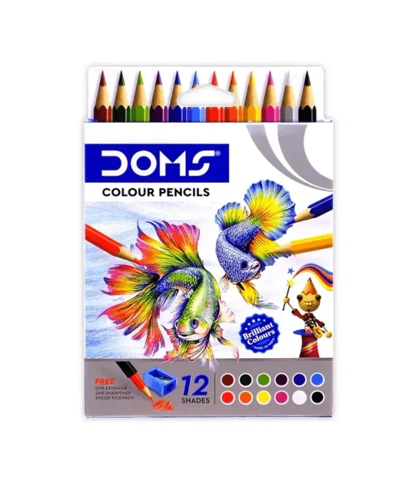 DOMS Colour Pencils-12 No's, கலர் பென்சில்கள் - 1 box
