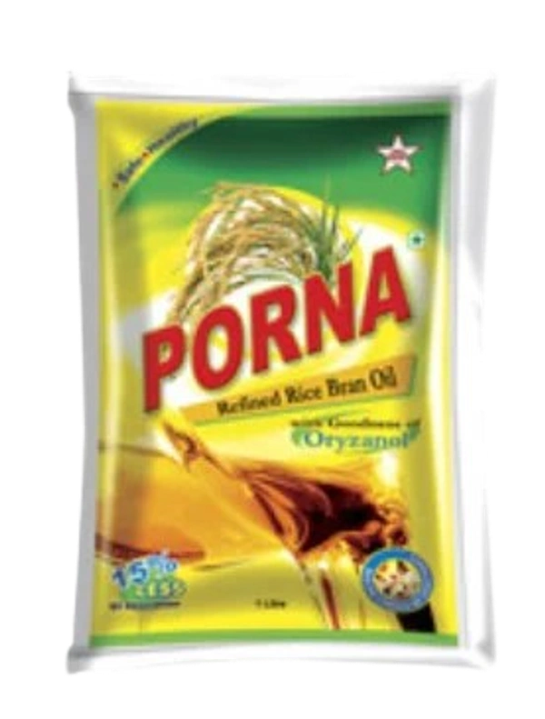 Porna Refined Rice Bran Oil - 500 ml