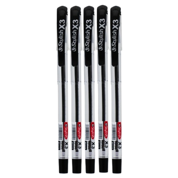 Stylish X3 Black Lead Pen (5 No's) - 1 box