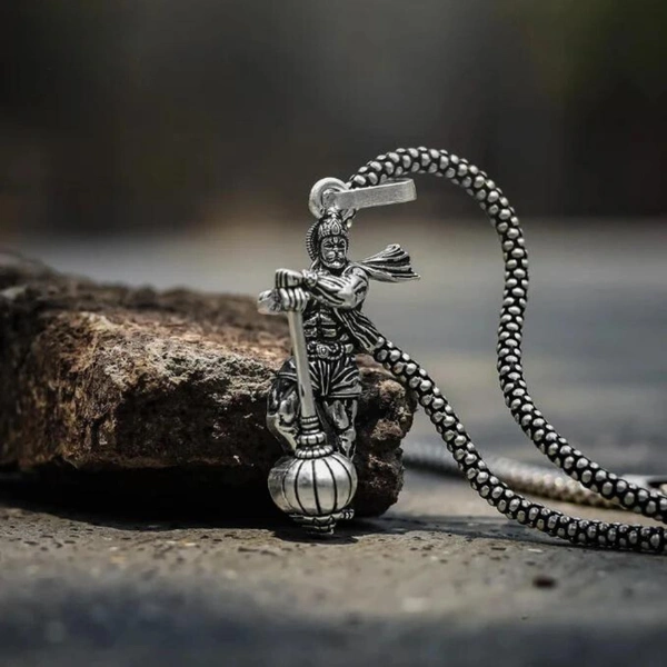 Hanuman Ji with Gada Silver Pendant 🔥 Jai Bajrangbali 🔥