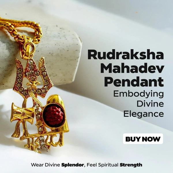 Gold Plated Mahadev Rudraksh Pendant 🔱Har Har Mahadev🔱