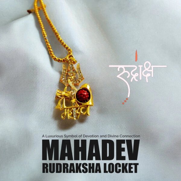 Gold Plated Mahadev Rudraksh Pendant 🔱Har Har Mahadev🔱