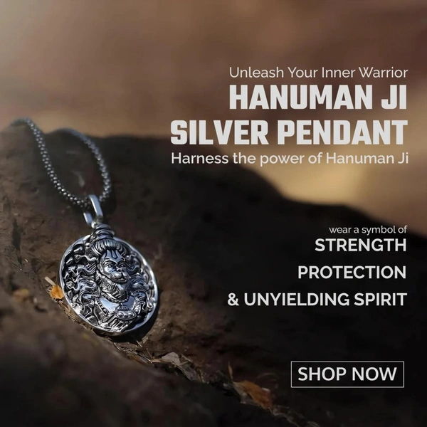Hanuman Ji Anjani Putra Pendant In Silver Chain 🙏