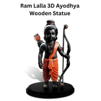Ram Lalla 3D Idol Ayodhya Wooden Murti Statue 