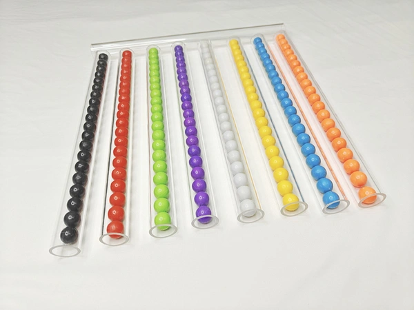 Transparent Acrylic Pipe with  colorful marbles, choose any colour 