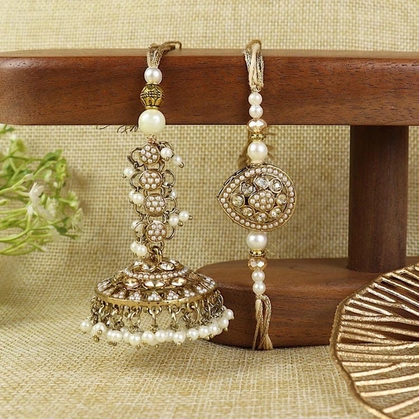 Moti Jhumka Lumba Rakhi Set