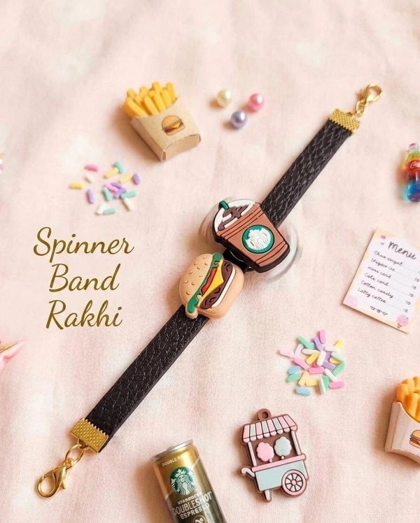 Burger Starbucks Spinner Band Rakhi