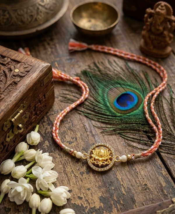 Lotus Thread weave Rakhi