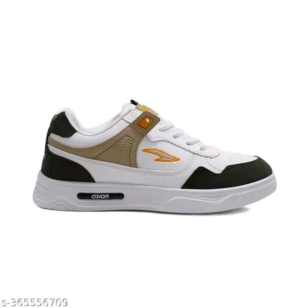 Asian BOSTON-01cWHTMNDBEEJ Men SneakerName: Asian BOSTON-01cWHTMNDBEEJ Men SneakerMaterial: Syntethic LeatherSole Material: PVCPattern: ColorblockedFastening & Back Detail: Lace-UpNet Quantity (N): 1Sizes: IND-6, IND-7, IND-8, IND-9, IND-10Country of Origin: India
