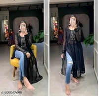 rama fancy dressName: rama fancy dressFabric: GeorgetteSleeve Length: Long SleevesPattern: EmbellishedNet Quantity (N): 1Sizes:S (Bust Size: 32 in, Length Size: 32 in) M (Bust Size: 36 in, Length Size: 34 in) L (Bust Size: 38 in, Length Size: 36 in) XL (Bust Size: 40 in, Length Size: 38 in) XXL (Bust Size: 42 in, Length Size: 40 in) Country of Origin: India - Teal