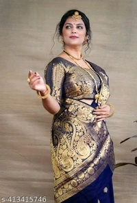 Marvellous Soft Banarasi Silk Saree With Unique Blouse PieceName: Marvellous Soft Banarasi Silk Saree With Unique Blouse PieceSaree Fabric: Banarasi SilkBlouse: Running BlouseBlouse Fabric: JacquardPattern: Zari WovenBlouse Pattern: Same as BorderNet Quantity (N): SingleSizes: Free Size (Saree Length Size: 5.5 m, Blouse Length Size: 0.8 m) Country of Origin: India