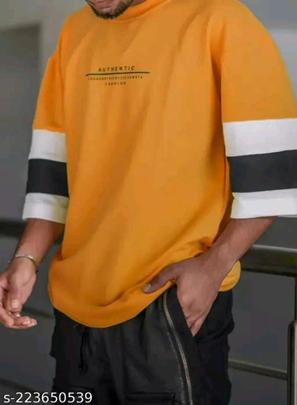Catalog Name:*Comfy Glamorous Men Tshirts*Fabric: Cotton BlendSleeve Length: Three-Quarter SleevesPattern: PrintedNet Quantity (N): 1Sizes:S (Chest Size: 39 in, Length Size: 27 in) M (Chest Size: 41 in, Length Size: 27.5 in) L (Chest Size: 43 in, Length Size: 28 in) XL (Chest Size: 45 in, Length Size: 28.5 in) XXL (Chest Size: 47 in, Length Size: 29 in) Dispatch: 1 Day*Proof of Saf