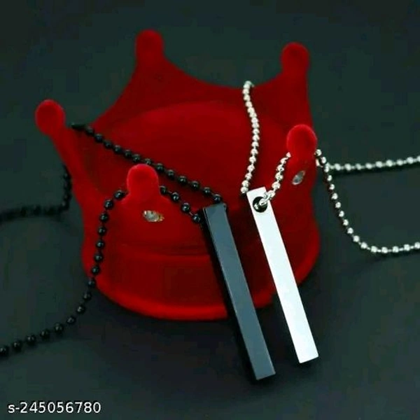 Xperia Stylish Silver- Black 3D Vertical Bar Cuboid Stick Locket Pendant Necklace Brass, Rhodium Alloy, Stainless Steel Locket SetName: Xperia Stylish Silver- Black 3D Vertical Bar Cuboid Stick Locket Pendant Necklace Brass, Rhodium Alloy, Stainless Steel Locket SetMaterial: Stainless SteelPlating: Silver PlatedClosure: S-HookSize: OnesizeType: Chain With PendantAdd On: ChainNet Qu