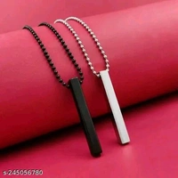 Xperia Stylish Silver- Black 3D Vertical Bar Cuboid Stick Locket Pendant Necklace Brass, Rhodium Alloy, Stainless Steel Locket SetName: Xperia Stylish Silver- Black 3D Vertical Bar Cuboid Stick Locket Pendant Necklace Brass, Rhodium Alloy, Stainless Steel Locket SetMaterial: Stainless SteelPlating: Silver PlatedClosure: S-HookSize: OnesizeType: Chain With PendantAdd On: ChainNet Qu