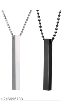 Xperia Stylish Silver- Black 3D Vertical Bar Cuboid Stick Locket Pendant Necklace Brass, Rhodium Alloy, Stainless Steel Locket SetName: Xperia Stylish Silver- Black 3D Vertical Bar Cuboid Stick Locket Pendant Necklace Brass, Rhodium Alloy, Stainless Steel Locket SetMaterial: Stainless SteelPlating: Silver PlatedClosure: S-HookSize: OnesizeType: Chain With PendantAdd On: ChainNet Qu