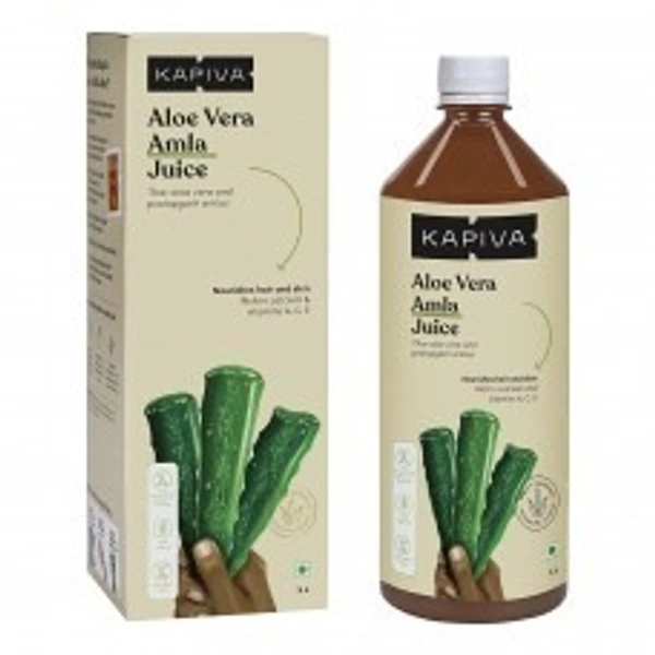 Kapiva Ayurveda Aloe + Amla Juice 1 Ltr  - 2 x 1Lt