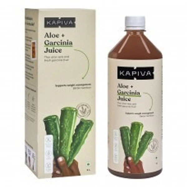 Kapiva Ayurveda Aloe + Garcinia Juice 1Ltr  - 2 x 1Ltr