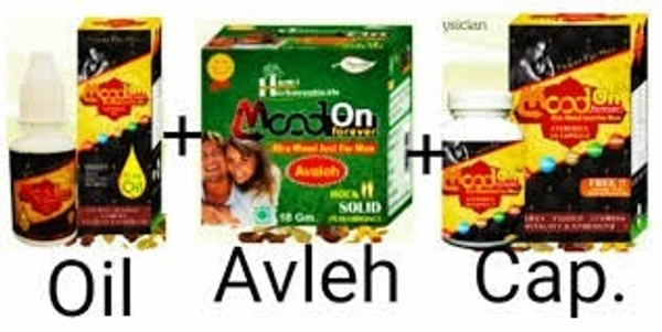 Rajasthan Herbals Mood on Combo Pack (oil,Capsule&Avaleha) 1 Month Pack - 1 x 1 Month Pack
