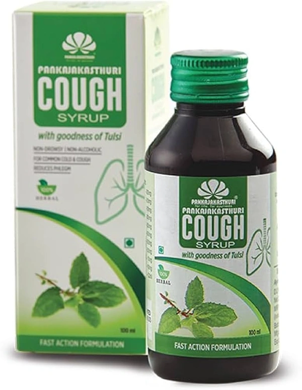 Pankajakasturi Herbals Cough Syrup (Mint) 100ml - 4 x 100ml