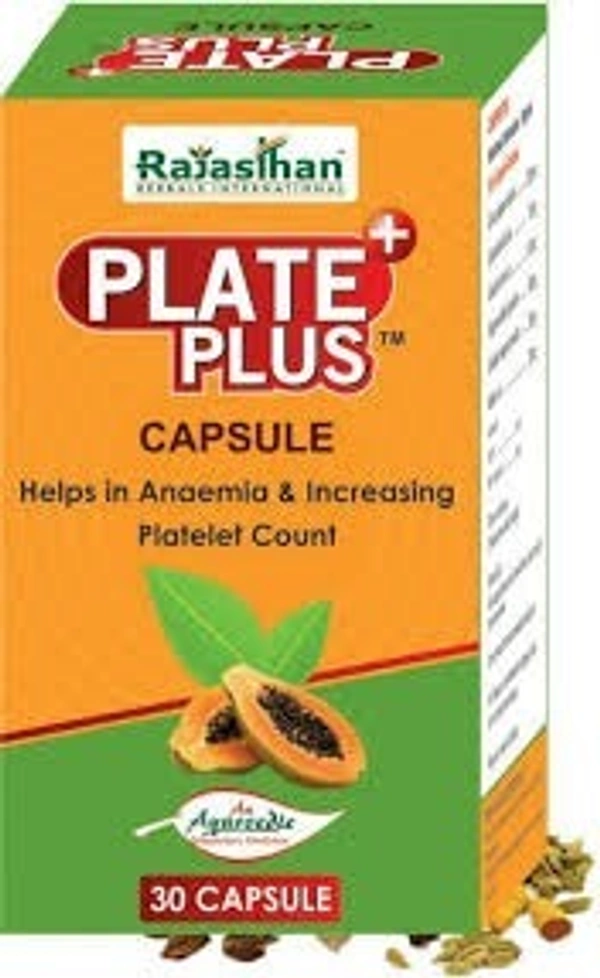  Rajasthan Herbals Plate Plus 30 Capsules - 4 x 30 Capsules