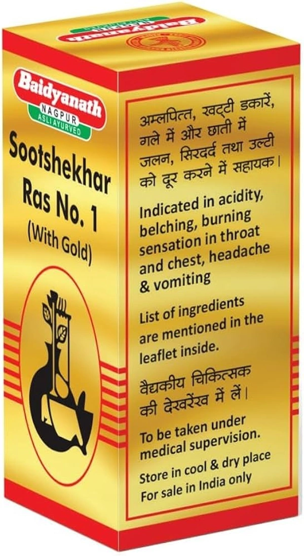 Baidyanath Sutshekhar Ras No.1 Swarna Yukta 10 Tablets  - 3 x 10 Tablets