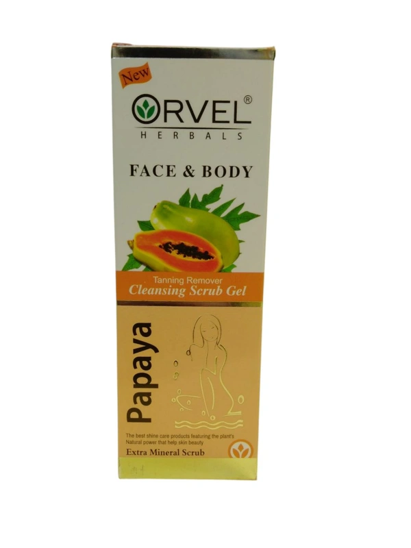 Orbel Herbals Face & Body Cleansing Scrub Gel Papaya 