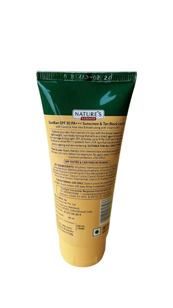 Nature's Sunban Suncreen &Tan Block Lotion 