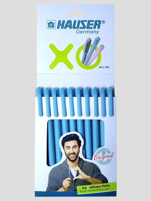 XO Hauser Blue Ball Pen - Blue, 5pc