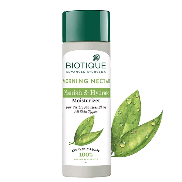 Biotique Advanced Ayurveda Morning Nectar Nourish & Hydraate Moisturizer For Visibly Flawless Skin All Skin Types (190ml)