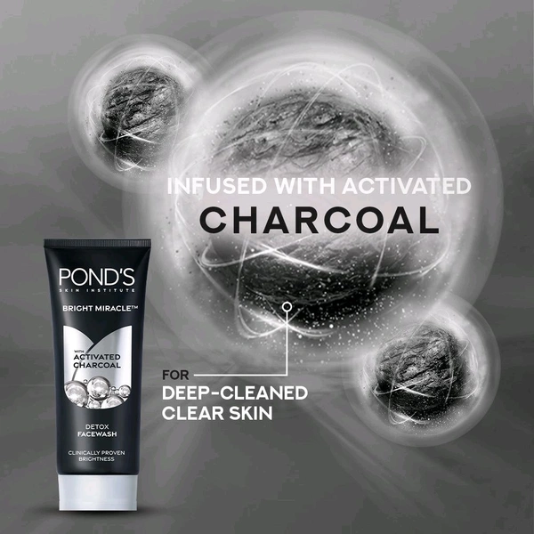 POND'S Bright Miracle Detox Facewash with 10X Power of Charcoal 200g