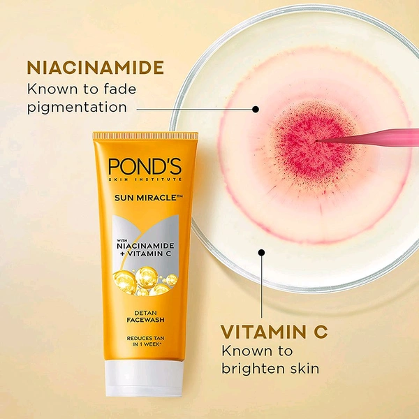 POND'S DeTan Facewash, With Niacinamide & Vitamin C, Reduces Tan in 7 Days, For All Skin Types,100g