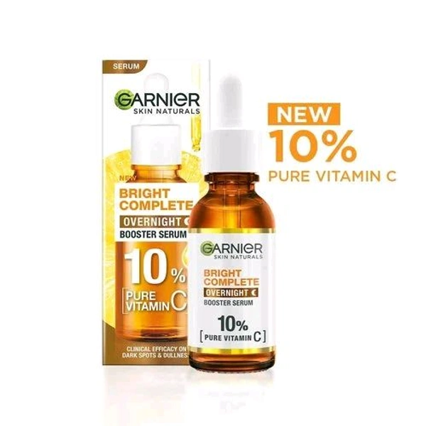 Garnier Bright Complete Night Vitamin C Serum With 10% Pure Vitamin C for Bright Skin, 15ml - 15ml