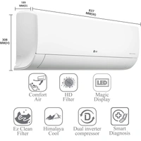 LG 1.5 Ton 3 Star Inverter Split AC (Copper, Convertible 5-in-1 Cooling, HD Filter with Anti-Virus protection, 2021 Model, MS-Q18PNXA, White) - Hiranagar Kathua Samba, Credit & Debit Cards