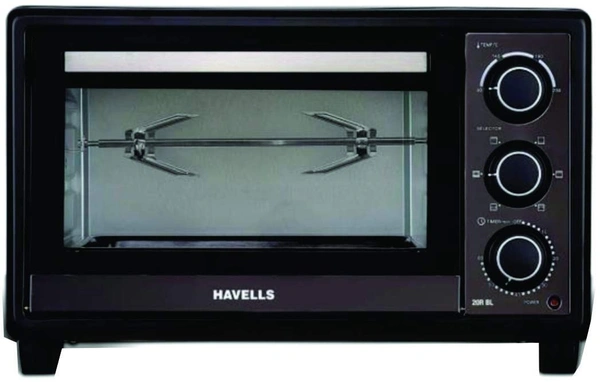 Havells 20R BL Oven Toaster Grill with Double Glass Door (Black, 20 Litre)