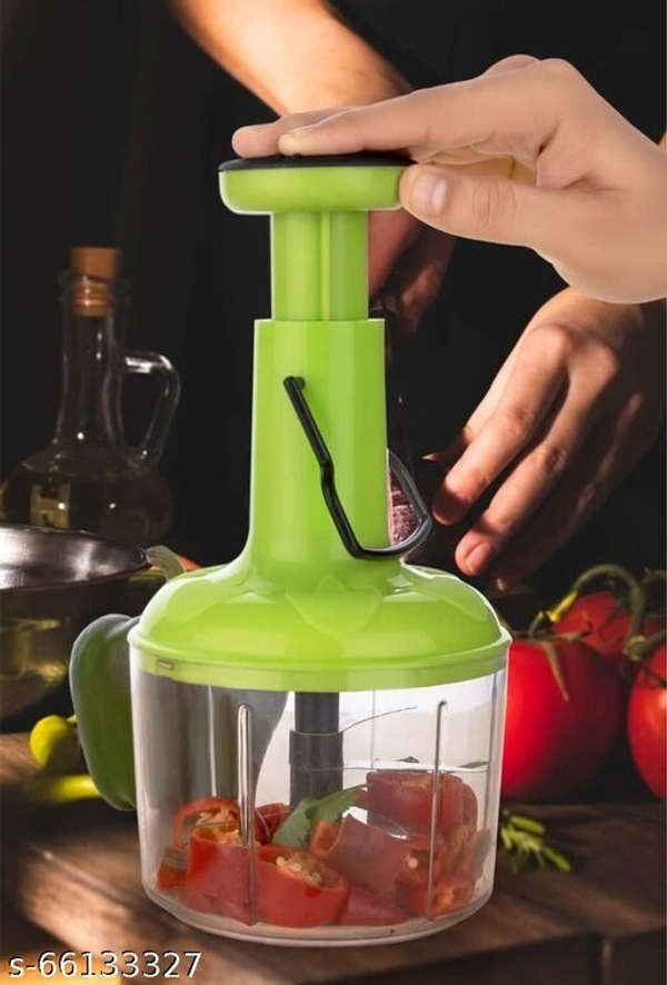 Manual Speedy Hand Press Food Chopper, Quick N Powerful Manual Hand Held Chopper, Twister Push Chopper to Chop & Cut Fruits, Vegetables, Nuts, Herbs, Onions Pack of 1