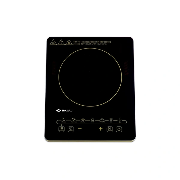 Bajaj Magnifique 2000W Induction Cooktop with Pan Sensor and Voltage Pro Technology, Black
