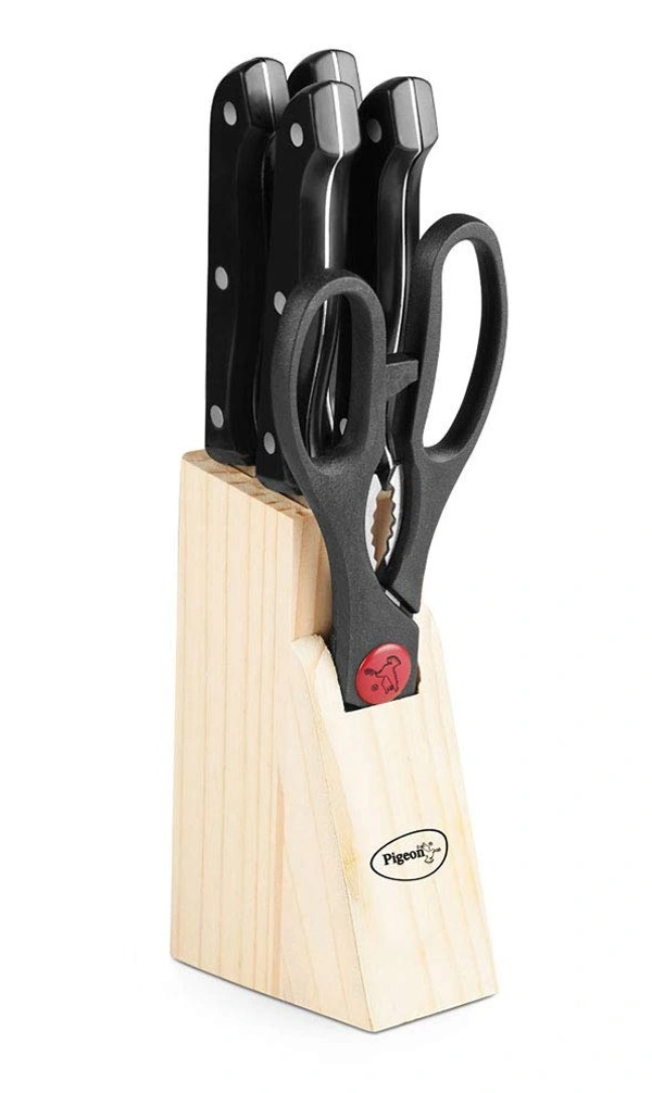 Kitchen Knifes 6 Piece Set with Wooden Block